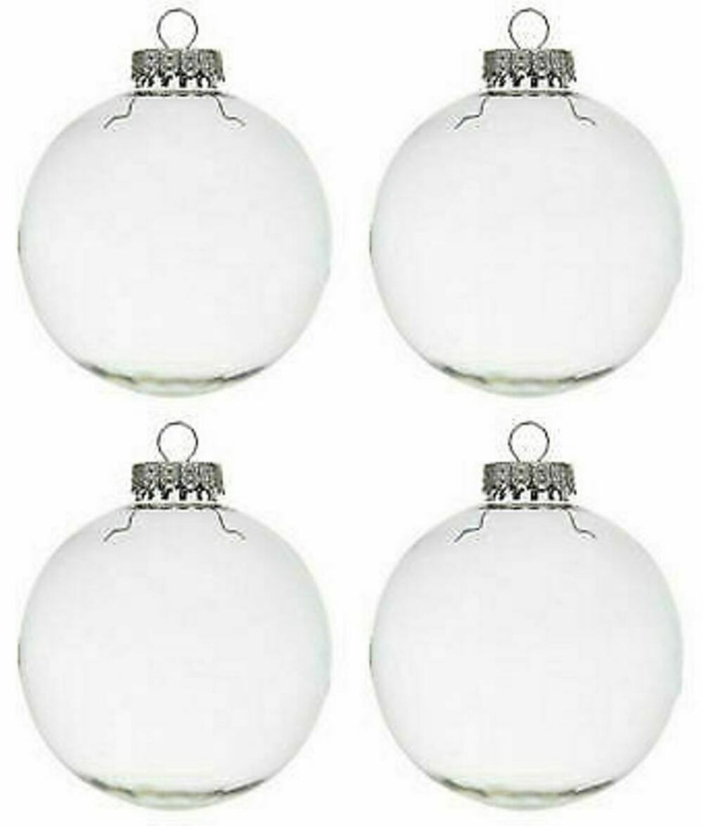 4 DIY Christmas Wedding Crafters Party Ornaments Clear Fillable Paintable 60mm